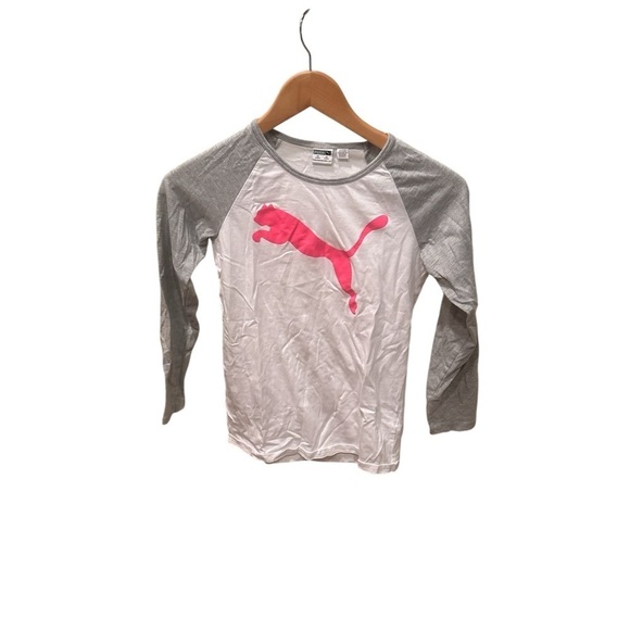 Puma Other - Puma Kids Long Sleeve Tee White and Gray Athletic Design